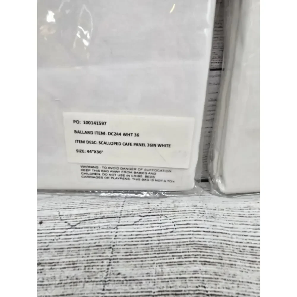 Ballard Designs Emma Scalloped Drapery Panels - Set of 2 White 44